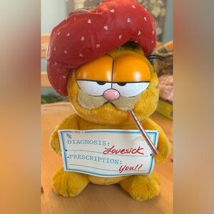 1970 1980 Garfield Dakin 10” Plush Lovesick For You w/  certificate Thermometer